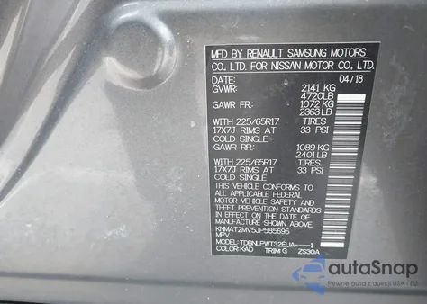 2018 Nissan Rogue S from USA, damaged, VIN KNMAT2MV5JP585695